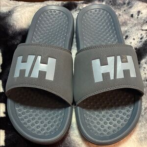 EUC Helly Hansen Charcoal/Blue Slide Sandals Sz. 10
